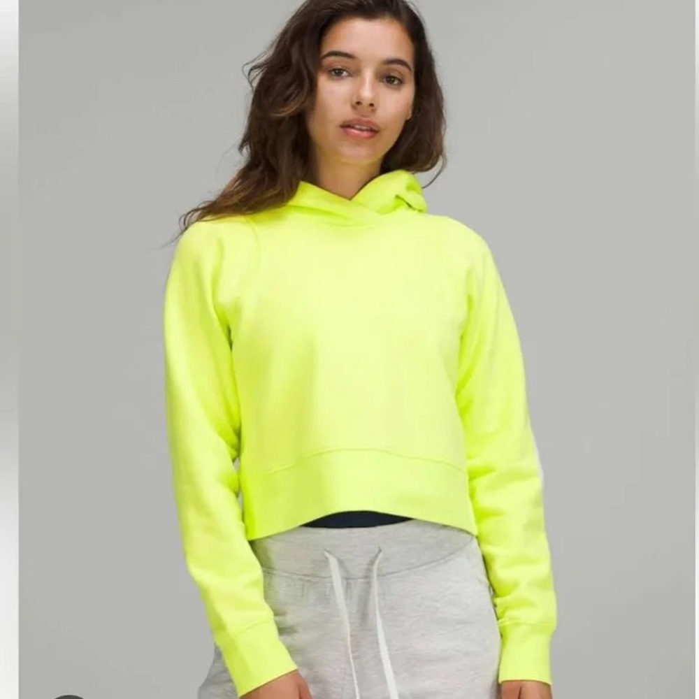 Lululemon cropped hoodie neon yellow / green